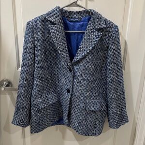Austin Reed Blue & Black Tweed Blazer Jacket Women’s 12P